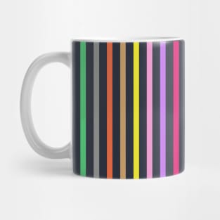 Vertical multicolored thin stripes Pattern Mug